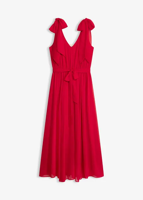 Chiffonkjole med sl&oslash;yfedetaljer, bonprix