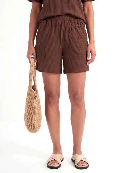 Pull on-shorts i strukturert krepp, bonprix