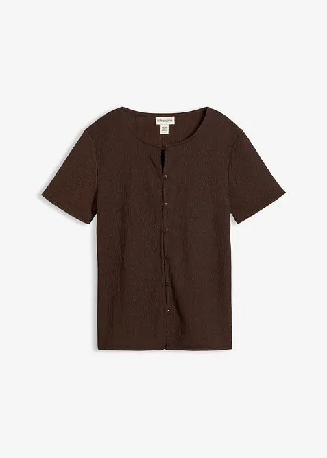 Topp i strukturmateriale med knappestolpe, bonprix