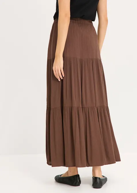 Maxi-volangskj&oslash;rt i strukturert viskosemateriale, bonprix