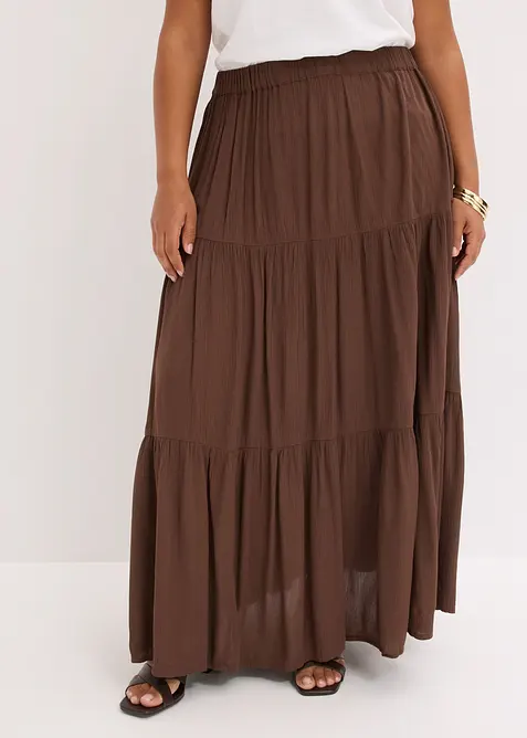 Maxi-volangskj&oslash;rt i strukturert viskosemateriale, bonprix