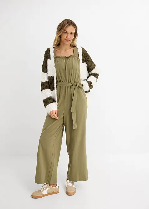 Jumpsuit i jersey i bomullsmiks, bonprix