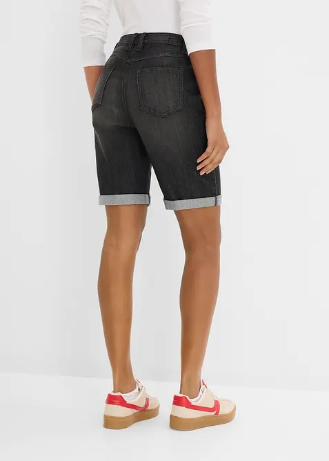 Bermudashorts i denim med broderi og komfortlinning, bonprix