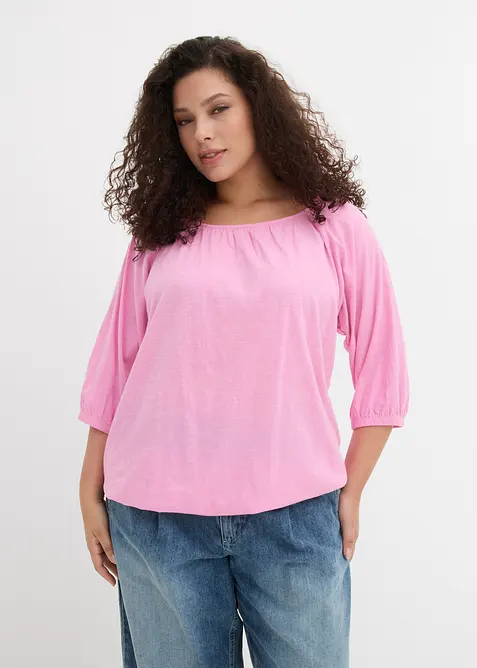 Trikotbluse i 100% &oslash;kologisk bomull, bonprix