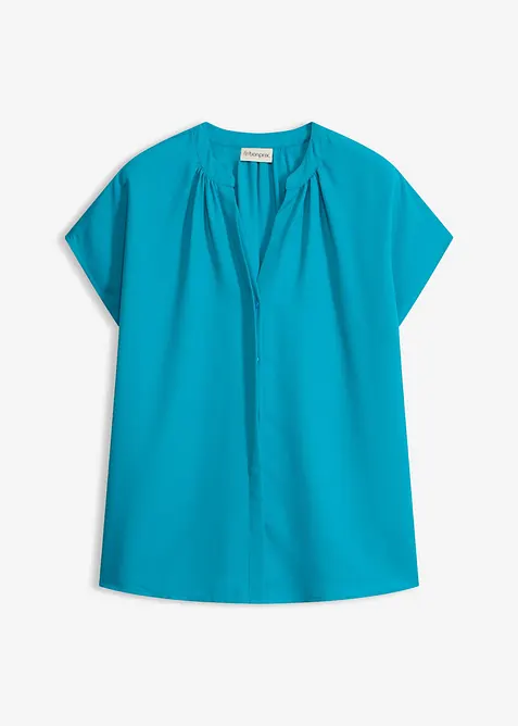 Kortermet bluse med skjult knappestolpe, bonprix