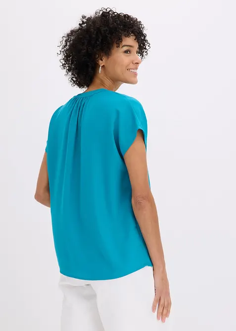 Kortermet bluse med skjult knappestolpe, bonprix