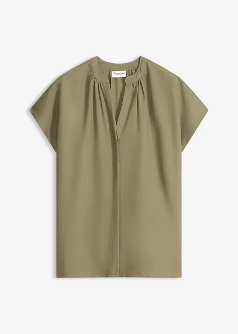 Kortermet bluse med skjult knappestolpe, bonprix