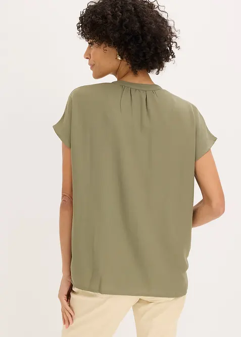 Kortermet bluse med skjult knappestolpe, bonprix