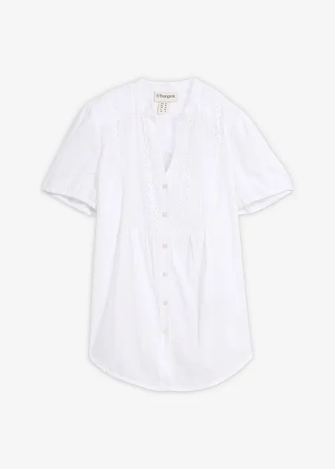 Bluse med hullbroderi, bonprix