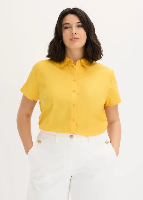 Kortermet bluse i poplin, bonprix