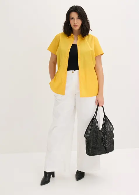 Kortermet bluse i poplin, bonprix