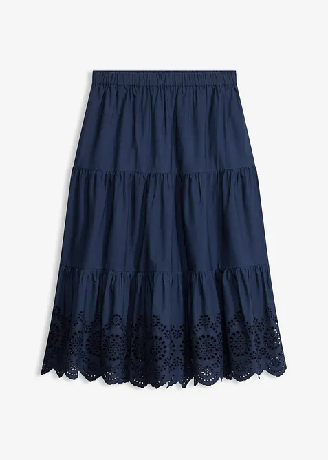 Volangskj&oslash;rt med hullbroderier, bonprix