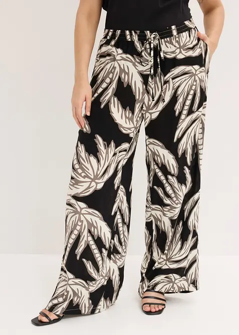 Vid bukse i lett viskose, bonprix