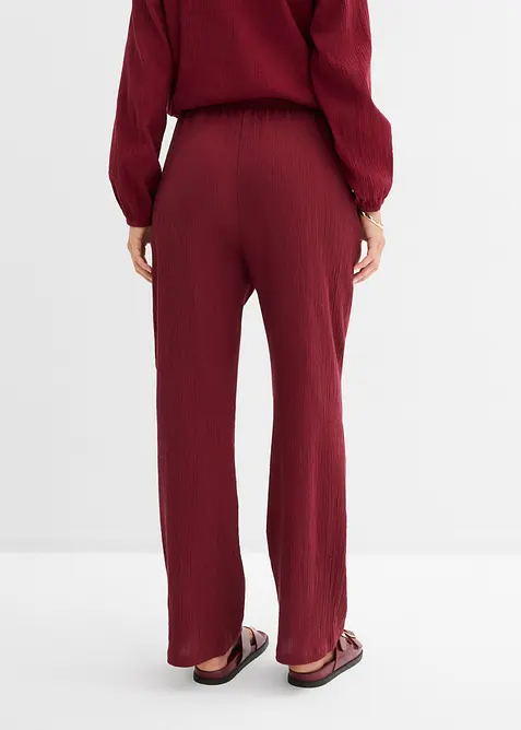 Slip on-bukse i strukturert krinklet materiale, bonprix