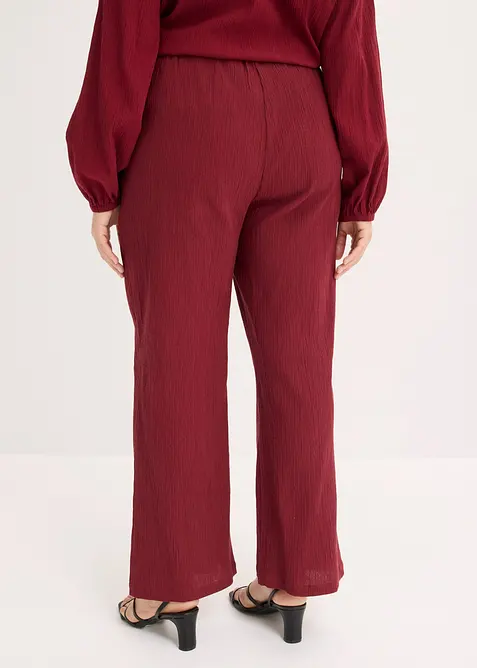 Slip on-bukse i strukturert krinklet materiale, bonprix