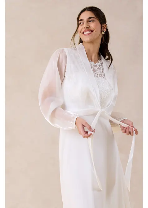 Bolero i lett tyll med knyting, bonprix