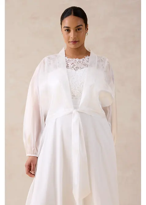 Bolero i lett tyll med knyting, bonprix