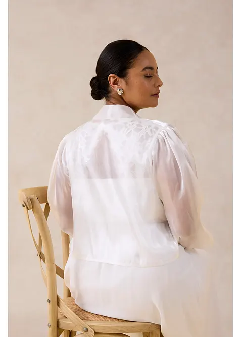 Bolero i lett tyll med knyting, bonprix