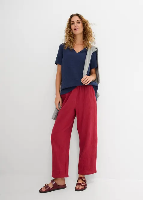 Lang tunika av ren bomullsmusselin, bonprix