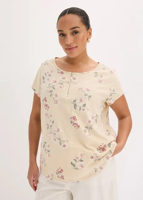 Oversized topp i bomullsmiks, bonprix
