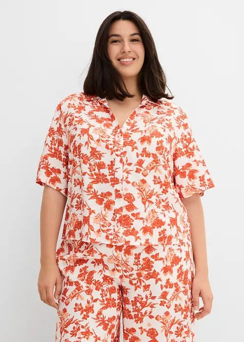 Kortermet bluse i myk viskosemiks, bonprix