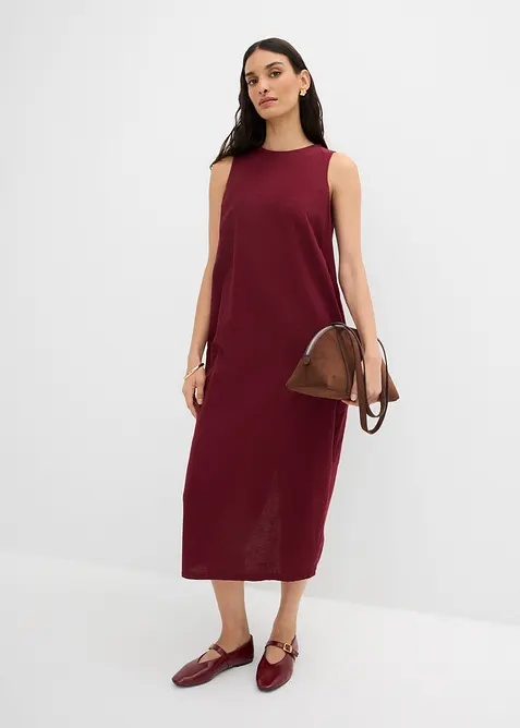 Midikjole i viskoseblanding med stikklommer, bonprix