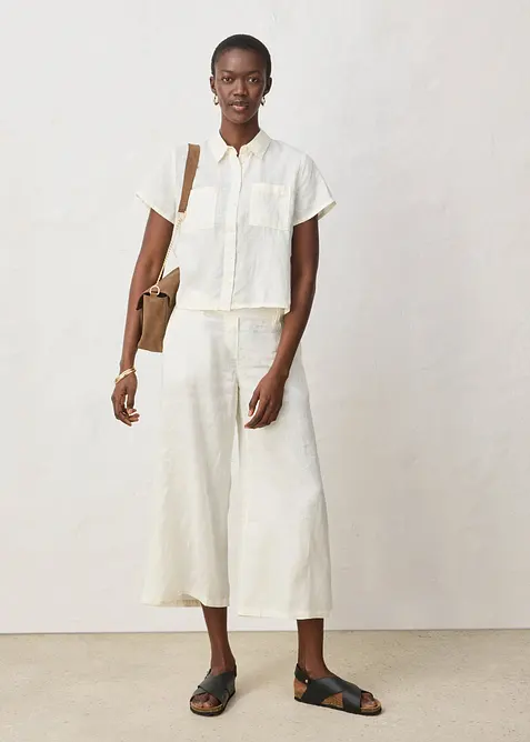 Vid, kortermet linskjorte, bonprix