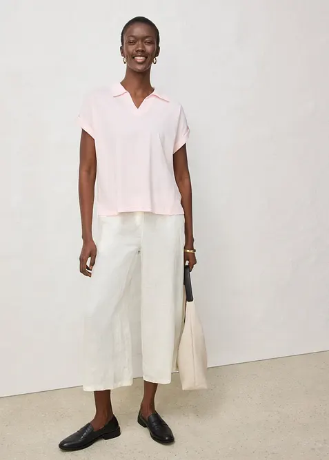 Vid topp med lin og krage, bonprix