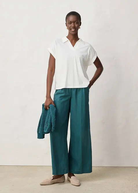 Vid topp med lin og krage, bonprix