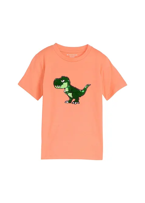 T-skjorte med dinosaurmotiv med vendbare paljetter fra Tom Tailor, Tom Tailor