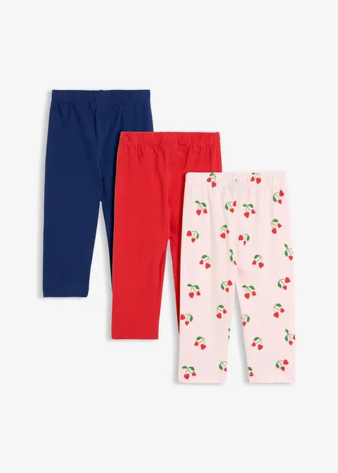 Caprileggings i &oslash;kologisk bomull med elastan (3-pack), bonprix