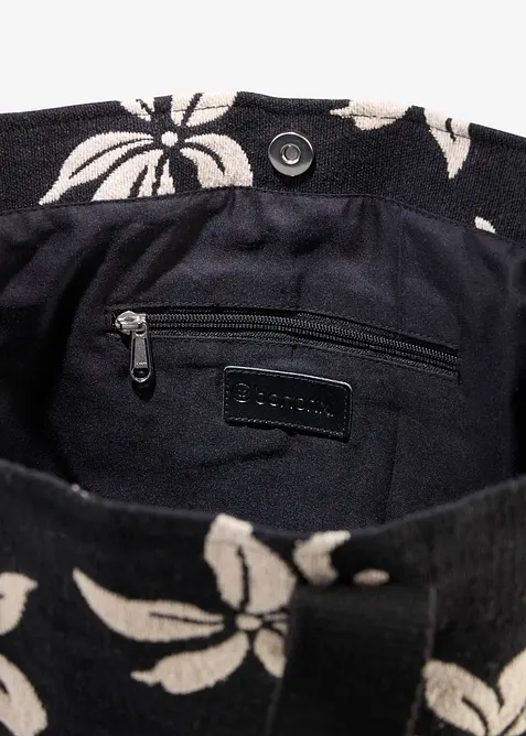 Shopper i blomstrete kanvas, bonprix