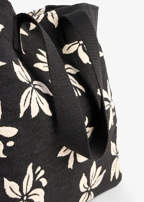 Shopper i blomstrete kanvas, bonprix