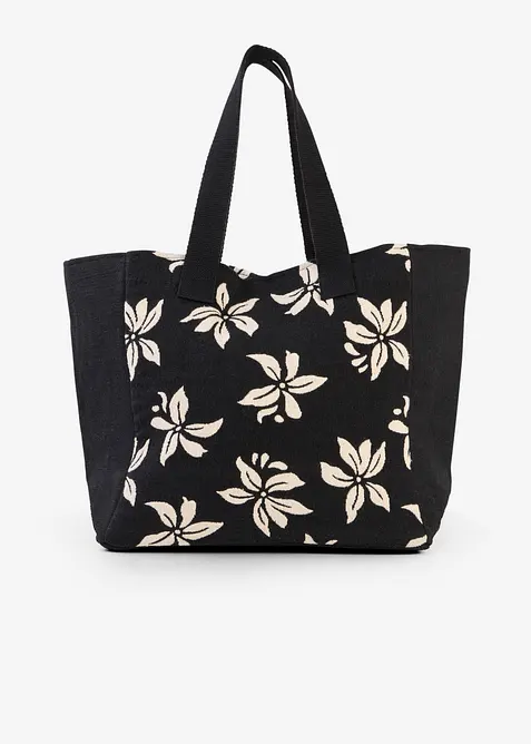 Shopper i blomstrete kanvas, bonprix