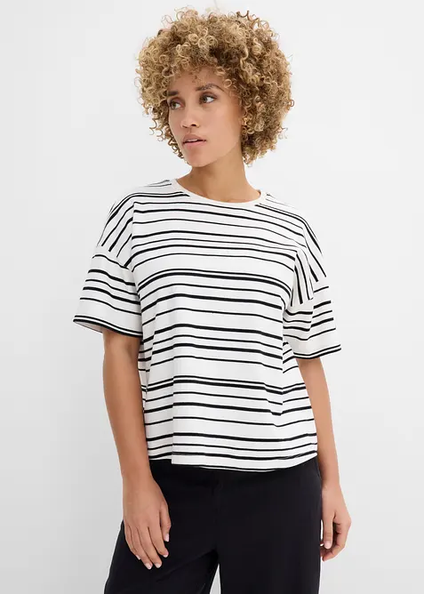 Stripete T-skjorte i 100% bomull, bonprix