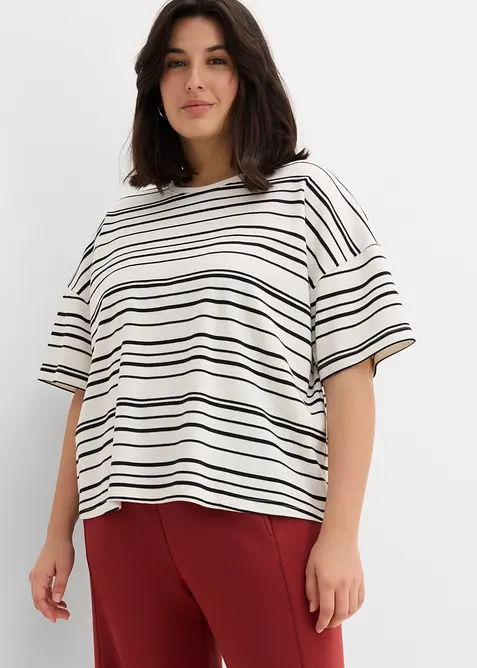 Stripete T-skjorte i 100% bomull, bonprix