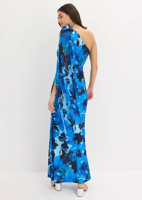 Selskapskjole i one shoulder-modell med blomsterapplikasjon, bonprix