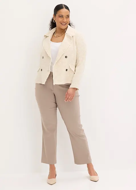 Jakke i bomullsjacquard med lin, bonprix