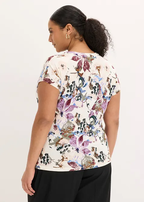 Kortermet topp i viskose med pent fall og tunikastil, bonprix