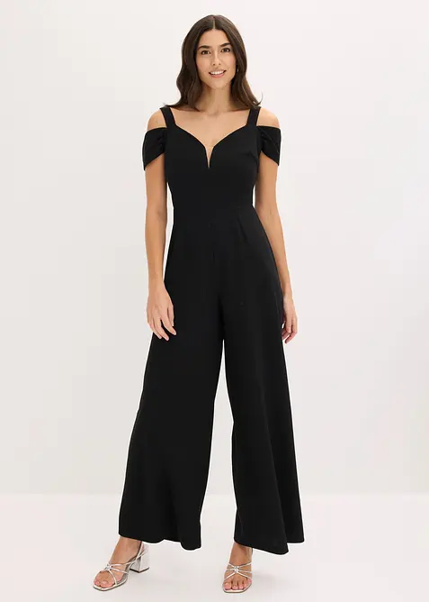 Jumpsuit i strukturert krepp, bonprix