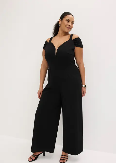 Jumpsuit i strukturert krepp, bonprix