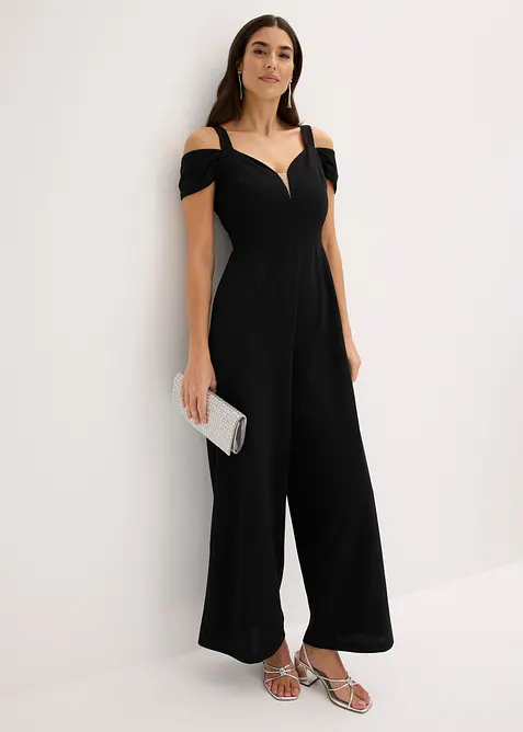 Jumpsuit i strukturert krepp, bonprix