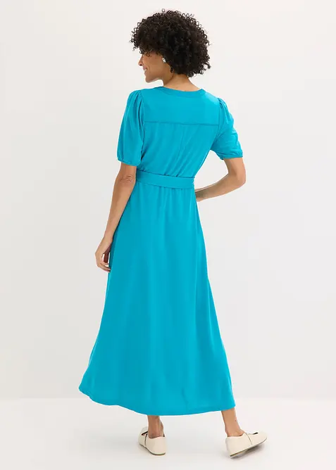 Midikjole i viskose-pik&eacute; med knytebelte, bonprix