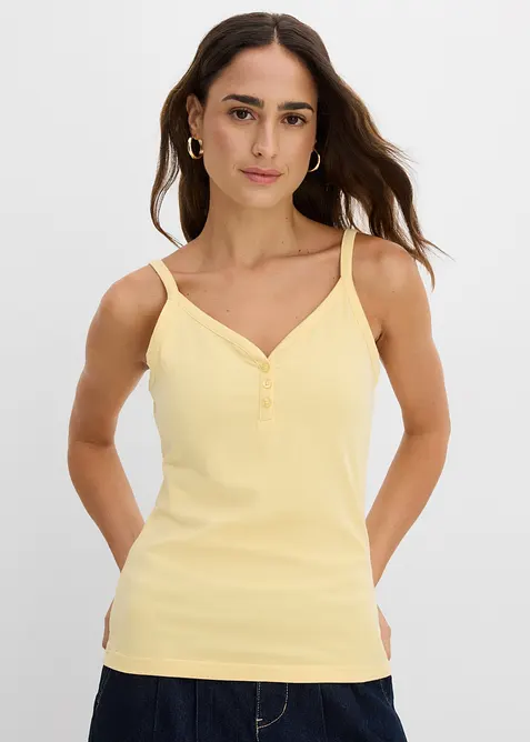 Spagettitopp med 100% &oslash;kologisk bomull (2-pack), bonprix