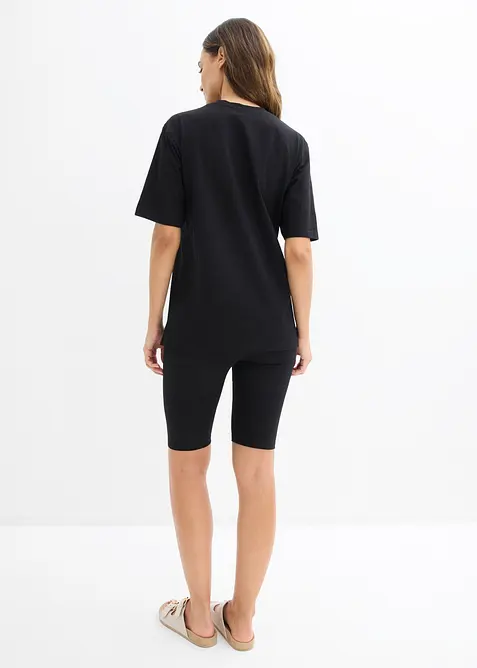 Topp og sykkelshorts i bomullsstretch (2-delt sett), bonprix