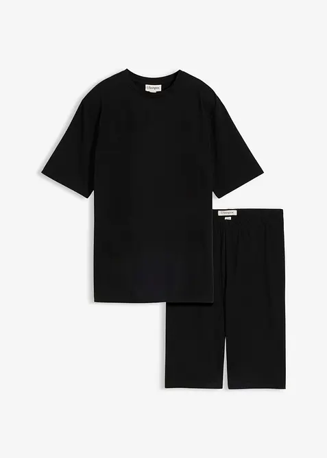 Topp og sykkelshorts i bomullsstretch (2-delt sett), bonprix
