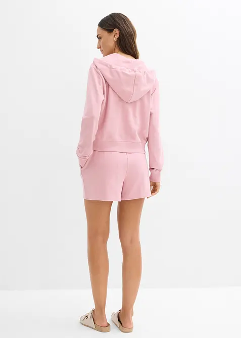 Sweatjakke og -shorts i 100% &oslash;kologisk bomull (2-delt sett), bonprix