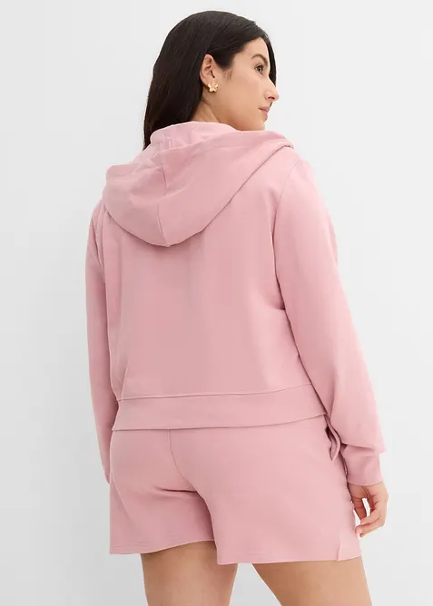 Sweatjakke og -shorts i 100% &oslash;kologisk bomull (2-delt sett), bonprix