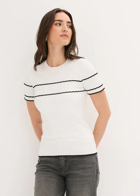 Kortermet genser i bomullsmiks, bonprix