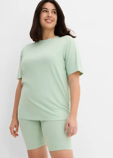 Topp og sykkelshorts i bomullsstretch (2-delt sett), bonprix